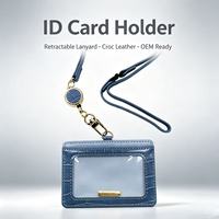 Porte-cartes horizontal en PU avec fenêtre d'identification en PVC, porte-badge uniforme pour le personnel aéroportuaire, idéal pour la personnalisation de marque d'entreprise, vente en gros de porte-cartes d'identité