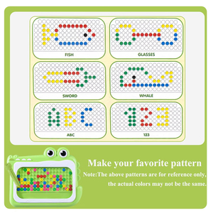 Jumon <b>Crocodile</b> Magnetic Dot Art Beads Drawing Board Montessori Educational <b>Toys</b> Preschool Green/Pink ABC Plastic Fantasy T-62 - Product Image 5