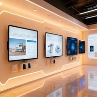 Fabrieksdirect binnen digitale posterwand gemonteerde vloerstandaard commerciële slimme 4K LCD reclamemachine gehard glas OEM