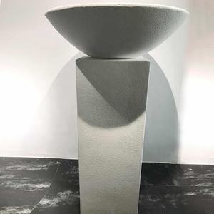 <span class=keywords><strong>Maceta</strong></span> de flores de fibra de vidrio esmerilado para interior, florero de planta de piedra arenisca blanca, decoración de pilar cuadrado, <span class=keywords><strong>maceta</strong></span> en forma de Bol - Product Image 4