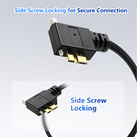 Cable USB 3.0 de 3.3 Pies, Tipo A Macho a Micro B Macho, Ángulo Recto de 90 Grados, Material de PVC, Conductor de Cobre Puro Blindado para Computadora/Impresora