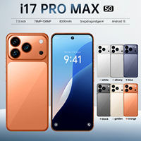 I17 Pro Max 7.3 Inci 108MP HD 7999mAh 5G LTE CDMA Smartphone 16GB+1TB Tidak Terkunci Dual SIM Akses Internet Kecepatan Tinggi