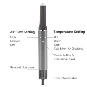 Brosse pour sèche-cheveux avec sèche-cheveux ionique négatif à grande vitesse de 110,000 tr/min, fer à friser automatique, sèche-cheveux à air chaud 6 en 1 - Product Image 2