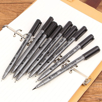 Ensemble de 9 stylos à pointe fine en pigment noir STA, 0,05-0,8 mm, pointe pinceau souple, marqueurs artistiques pour le dessin, l'écriture et le croquis