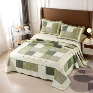 Juego de Ropa de Cama de Algodón Queen, Juego de Cubrecama con Diseño de Patchwork para Cama Queen Size con Fundas de Almohada - Product Image 1