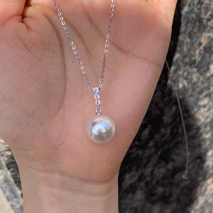 S925 Pure <b>Silver</b> Luxury Full Diamond Phantom <b>Butterfly</b> <b>Necklace</b> with Large Particle Australian White Pearl - Product Image 3