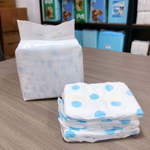 Couches pour animaux de compagnie en coton écologique de haute qualité, très absorbantes et anti-fuites, pour chiens mâles et autres animaux. - Product Image 2