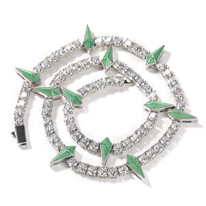 Collar Estilo Pantera Negra Hip Hop, Cadena de 5mm con Diamantes Simulados, Inspirada en <span class=keywords><strong>Wakanda</strong></span>, Cadena de Pantera Negra - Product Image 4