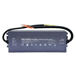 2023 YSD 24v 12v fonte de alimentação impermeável 100w 150w 200w 250w 25a ip67 levou motorista não escurecimento ao ar livre à prova d' água levou fonte de alimentação