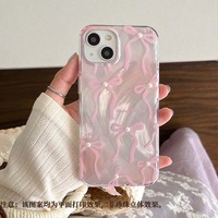Coque de téléphone mignonne et esthétique avec nœud pour filles et femmes, compatible avec les modèles 17promax, 16, 15, 14, 13, 12, 11 - Vente en gros