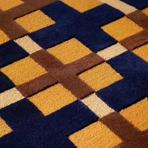 พรมปูพื้นขนแกะทำมือคุณภาพระดับพรีเมียมดีไซน์นามธรรมเรขาคณิตใหม่ปรับขนาดได้ - Product Image 1