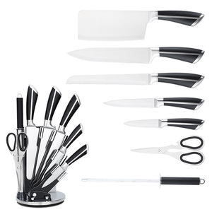 Ensemble de couteaux de traiteur professionnels HORECA en gros, 8 pièces, avec bloc de rangement rotatif, couteaux et ciseaux en acier inoxydable robustes - Product Image 2