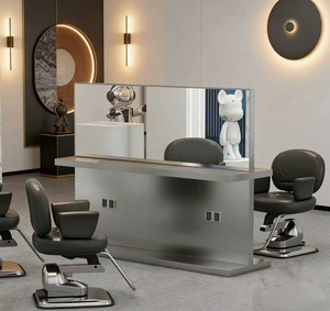 New High-end Internet Celebrity Hair Salon <b>Mirror</b> <b>Table</b> <b>Mirror</b> Hair Salon Hair Cutting <b>Mirror</b> Hair Salon Dedicated with Lighting - Product Image 6