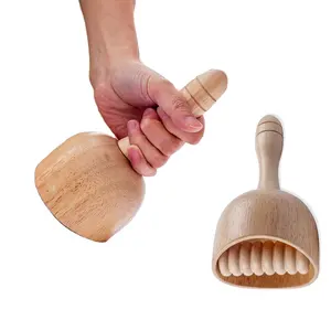 Offerta stellare tazza di legno terapia massaggio manico lungo svedese tazza portatile massaggiatore legno strumenti per scolpire il legno per il corpo