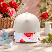 Gorra de Béisbol Personalizada con Cierre a Presión, Estampado Floral de Rosas, Puntos, Visera Curva, Ajustable, Unisex, Estilo Vintage de Verano