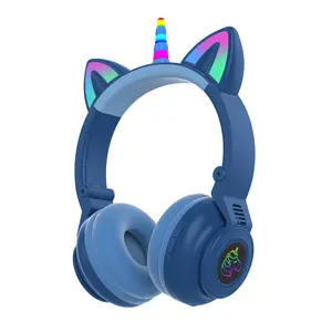 STN27 Cute Kids Unicorn Ear Headphones with 3.5mm Audio Jack for Cell Phone