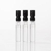 Flacon de parfum transparent à pompe 1ml 1.5ml 2ml, nouveau modèle en promotion, flacon mini échantillon personnalisable avec boîte cadeau, flacon en verre transparent