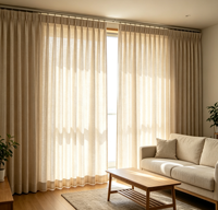 Voilage semi-occultant effet lin, style chaleureux, personnalisable, taie de rideau, taux d'occultation 50-60% pour salon