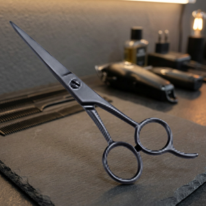 ASAP Ensemble de ciseaux de barbier en acier inoxydable pour droitiers, à longues poignées en plastique, ciseaux de coupe et d'éclaircissement de cheveux tranchants, base creuse - Product Image 3