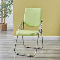 Chaise de formation de bureau à siège pliant en cuir PU avec mousse haute densité