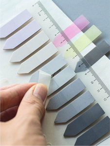 ページフラグ 付箋 透明 メモ帳 防水 ステッカーノート PET素材 インデックス タブ 定規付き 文房具 200枚 - Product Image 5