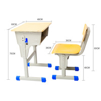 Ensemble bureau et chaise pour étudiant avec dossier ondulé, réglable en hauteur, vert, pour salle de classe, table d'étude ergonomique avec boîte à livres