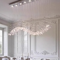 Lustre moderne de luxe en cristal argenté, luminaire suspendu LED pour table à manger, lampe suspendue pour hall d'hôtel, restaurant, salon