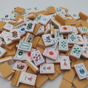 Juego de Fichas de Mahjong Americano con 160 Fichas Acrílicas de Tigre - Bambú Azul de Lujo y Loto Blanco, Juego de Mahjong Premium de Primera Calidad - Product Image 2