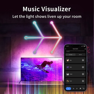 Thông Minh 9 Dòng Trượt Sống Động Sáng Tạo Ánh Sáng Thanh LED RGB DIY Hình Học Nối Tường Chơi Game Ánh Sáng Với Âm Nhạc Đồng Bộ Cho Trang Trí Nội Thất Trực Tuyến - Product Image 2