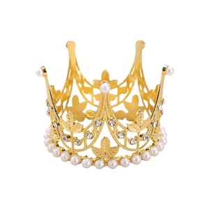 Perla per bambini corona di compleanno fatta a mano da sposa diadema da sposa accessori per abiti da passerella all'ingrosso - Product Image 5