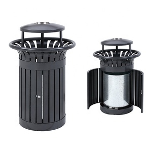 Thương Mại Ngoài Trời Chất Thải <span class=keywords><strong>Bin</strong></span> Thép Mạ Kẽm Công Viên Thùng Rác Có Thể Cho Đường Phố Rác Bộ Sưu Tập Thùng Rác Cho Công Viên - Product Image 1