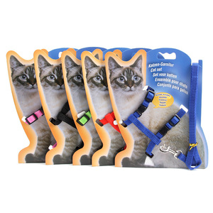 Pet supplies factory Pet Cat Harness And Leash Adjustable Traction Belt Halter Collar Designer Collars Pet Collars & Leashes