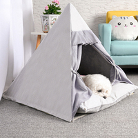 Tente tipi de luxe portable pour animaux de compagnie, chiens et chiots, chats, avec coussin épais