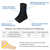 Attelle de cheville réutilisable pour thérapie chaude et froide, soulagement des gonflements et entorses, chaussette de refroidissement pour cheville et pied, pack de glace