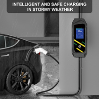 Nouvelle conception, chargeur de véhicule électrique portable 16A, 3,5 kW, type 2, chargeur rapide pour véhicule électrique, câble TPU, protection RCD, IP65 avec écran intelligent