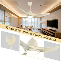 Ventilateur de plafond LED contemporain de 52 pouces avec moteur DC et télécommande, éclairage intégré, économie d'énergie