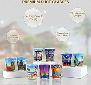 Verres à shot souvenir personnalisés, design coloré des monuments de la ville, <span class=keywords><strong>mini</strong></span>-gobelet à whisky de 2 oz, cadeaux touristiques, <span class=keywords><strong>Paris</strong></span>, New York, Rome, Sydney - Product Image 4