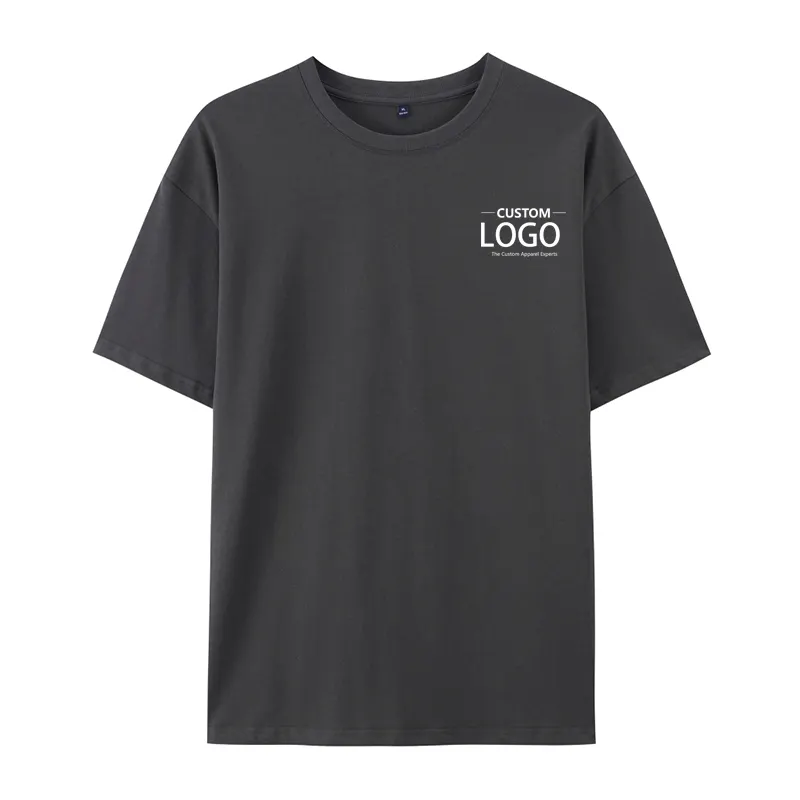 卸売220 Gsm特大ドロップショルダーTシャツカスタムロゴ印刷メンズブランクプレーンコットンTシャツ