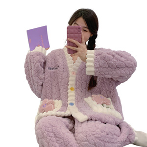 <span class=keywords><strong>Pigiama</strong></span> da <span class=keywords><strong>Donna</strong></span> in Flanella Morbido e Confortevole, Spesso, con Elastico in Vita, Traspirante, Caldo per l'Inverno - Product Image 6