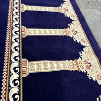 Tapis de prière moderne hydrofuge à motif arqué pour mosquée, anti-salissure, lavable, à poils ras, pour usage domestique, options de couleurs vert, rouge, bleu
