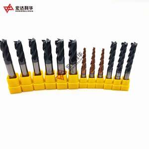 Ensembles de fraises CNC à queue droite conique en acier au tungstène, 4 cannelures, HRC65, 50L 75L, 4MM 8MM 10MM, revêtement nano - Product Image 4