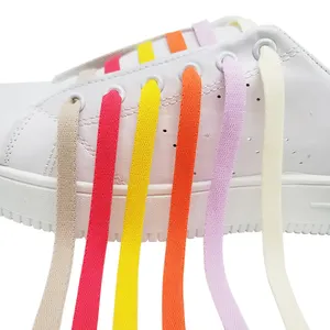 도매 주문 다채로운 유행 신발 끈 10mm 8 mm 넓은 폴리에스테 편평한 신발 끈