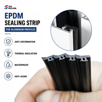 Bande d'étanchéité flexible en caoutchouc EPDM pour systèmes de portes et fenêtres en aluminium, avec fonction anti-intempéries et anti-poussière