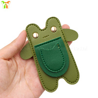 Enrouleur de câble pour écouteurs en cuir PU motif grenouille, organisateur de cordon, porte-clés, support de fil d'écouteurs portable, breloque de sac, cadeau, logo personnalisé