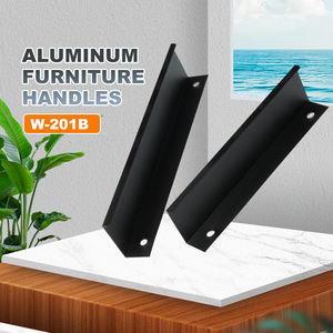 Pegangan kabinet laci lemari pakaian dapur aluminium Aloi pegangan tarik tersembunyi tepi jari pegangan kabinet hitam Matt - Product Image 4