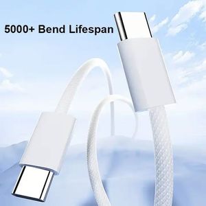 Nylon Braided Power Cord 60w Fast <b>Charging</b> USB Type-<b>C</b> to Type-<b>C</b> Mobile Phone Data Cable for Phone15 16 17Puls - Product Image 3