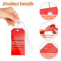 Étiquettes d'expédition de sécurité robustes et durables de 4 3/4 x 2 3/8 pouces, étiquettes en PVC plastique auto-laminantes, imperméables et inscriptibles