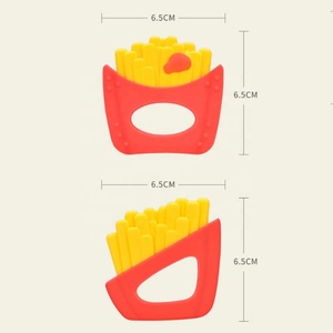 Juguete de dentición con forma de freír francés de silicona de venta al por mayor, juguete mordedor sensorial <span class=keywords><strong>para</strong></span> bebé, goma de mascar de silicona de grado alimenticio - Product Image 6
