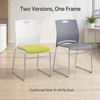 Chaise de bureau empilable avec assise rembourrée ou entièrement en PP pour mobilier scolaire, mobilier commercial, chaises de bureau