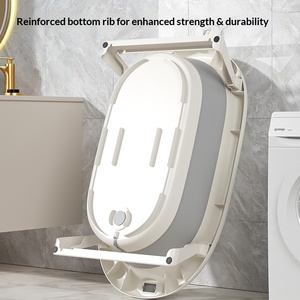 Baignoire pliable en plastique pour bébés, nourrissons et nouveau-nés, utilisation à domicile, design portable - Product Image 3
